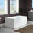59" x 29" Freestanding Soaking Acrylic Rectangular Bathtub with Reversible Drain-56335040