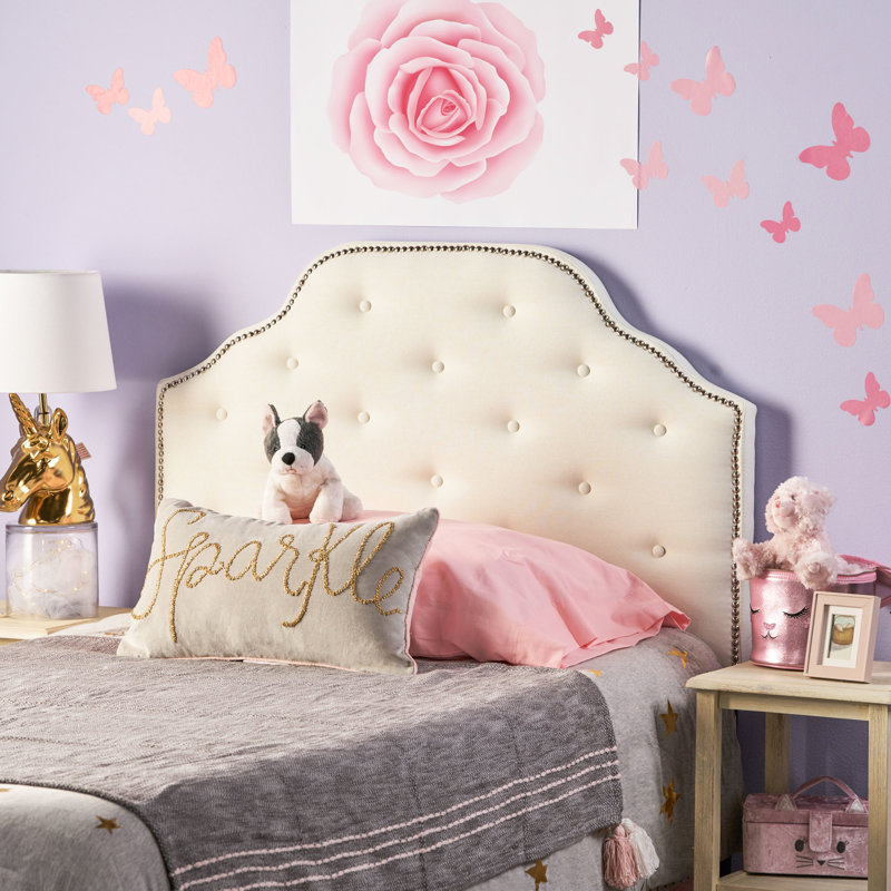 Twin Sized Headboard In With Elegant Button Tufting And Nailhead Details Contemporary Texture Classy Trim