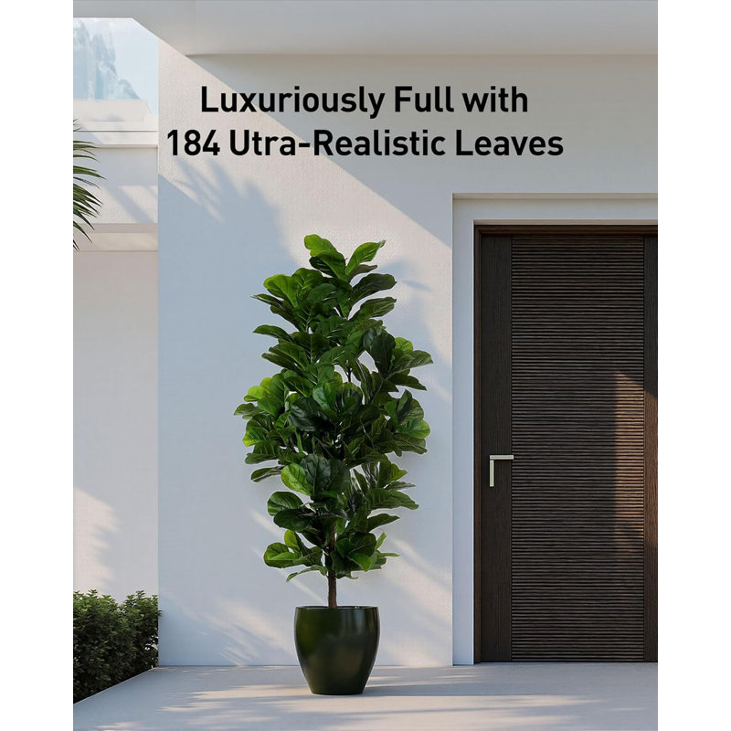72" Artificial Fiddle Leaf Fig Tree, Set of 1