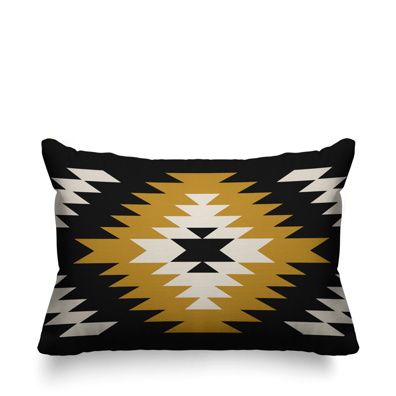 Outdoor Reversible Throw Pillow, Yellow, 18"H x 25"W