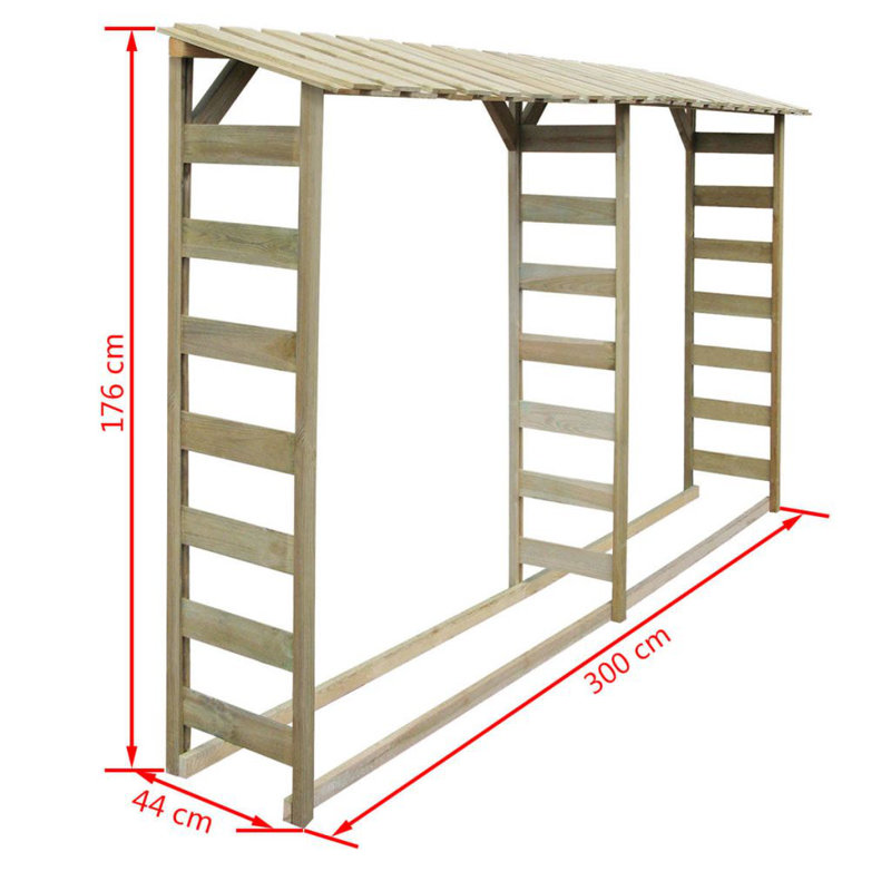 10 Ft. W x 1 Ft. D Wood Log Store