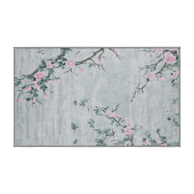 Machine Washable Gray Area Rug, Runner 2' x 4'