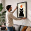 Cat and Moon Minimalist - Framed Print-1616811085-1616811082