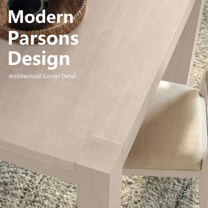 Modena Expandable Dining Table – Solid Wood With Slide-Out Leaf, Light Beige