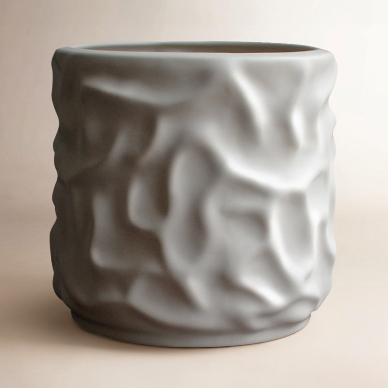 Vase de table en céramique Josephine, Blanc, H 6,3 po x l 4,75 po x P 4,75 po