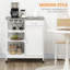 Kitchen Trolley Utility Cart on Wheels with Wine Rack, Drawer, Open Shelf and Storage Cabinet 76*48*88 cm Manufactured Wood 1 Piece Utility Trolley White with Drawers