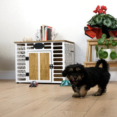 Cage pour chien en bois et métal