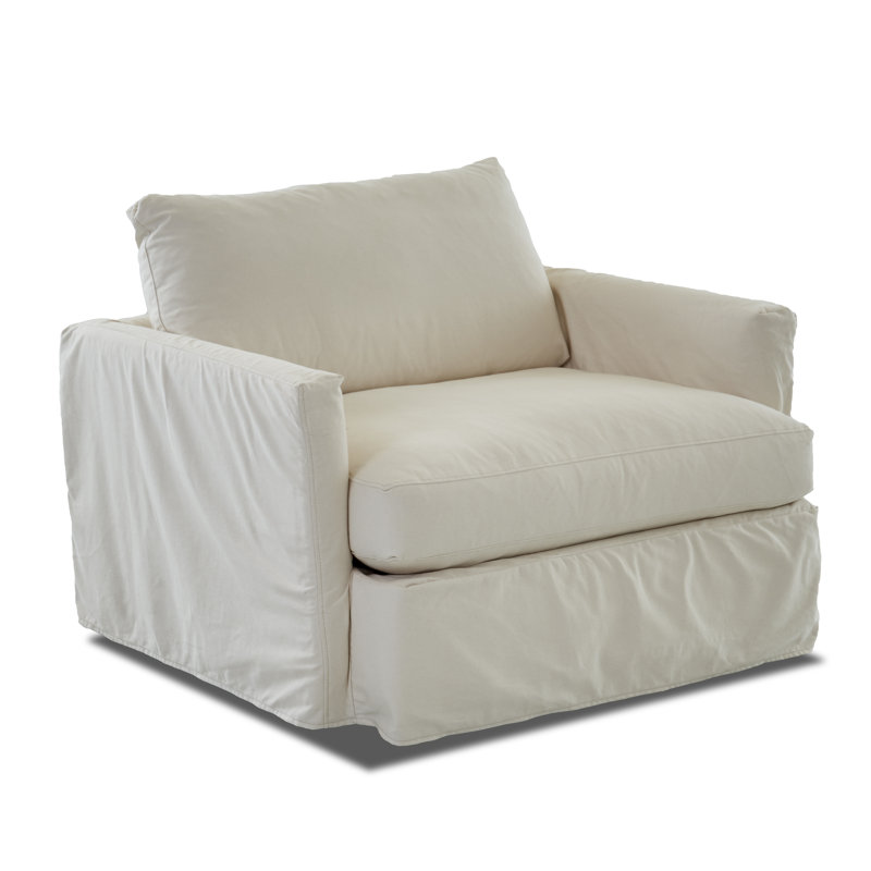 Fauteuil à housse de coussin de 47 po de large Hartig, Indy Linen Performance