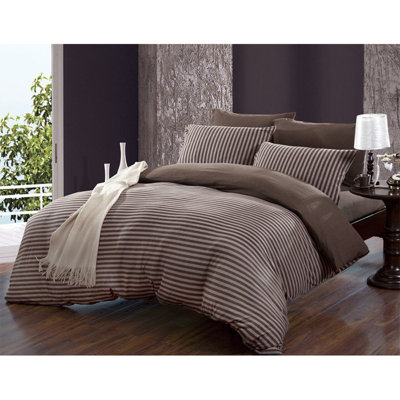 Cotton Jersey Knit Striped Duvet Cover