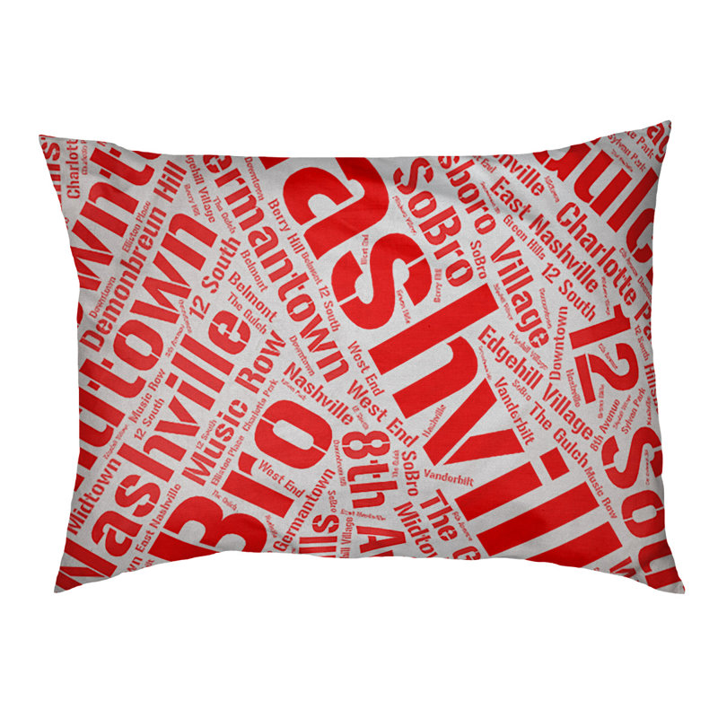Coussin de chien « districts », Rouge, Très grand (H 17 po x l 50 po x P 40 po), Nashville