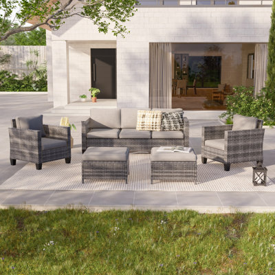 Aser 5 - Person Patio Conversation Set with Cushions
