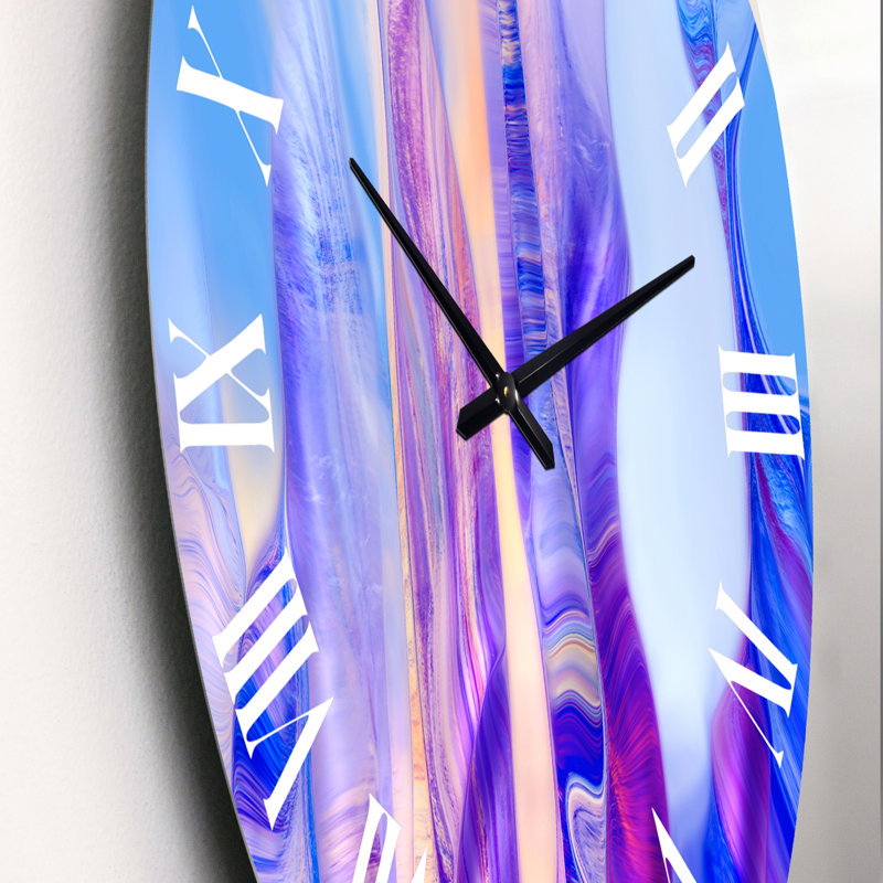 Horloge murale moderne colorée à formes torsadées ondulées en mouvement, Petit
