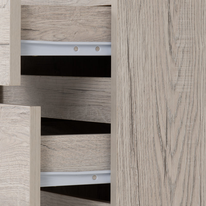 Braunstein 6 Drawer Bedside Table, Urban Snow