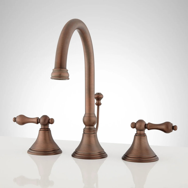 Melanie Widespread Gooseneck Bathroom Faucet with Lever Handles, Oil Rubbed Bronze