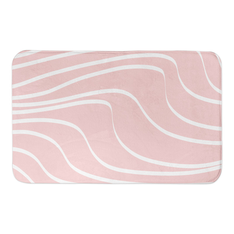 Tapis de bain Philbert Wavy Lines, Rose