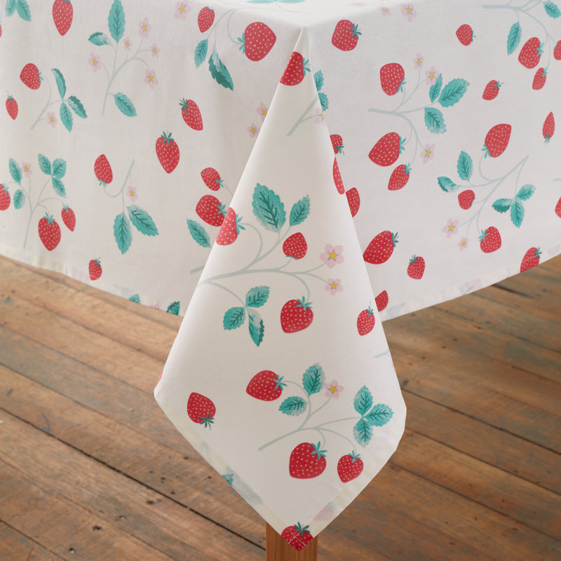 Strawberry Garden Table Cloth, 137cm W x 229cm L