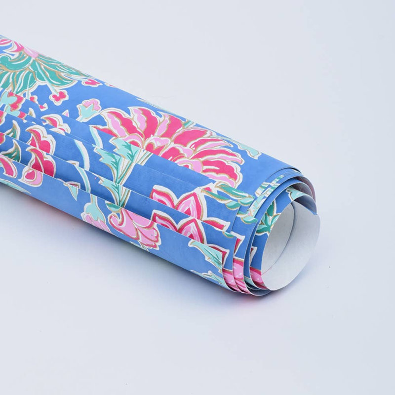  Ensemble de rouleau de papier cadeau écologique fait à la main - bleu (paquet de 5)