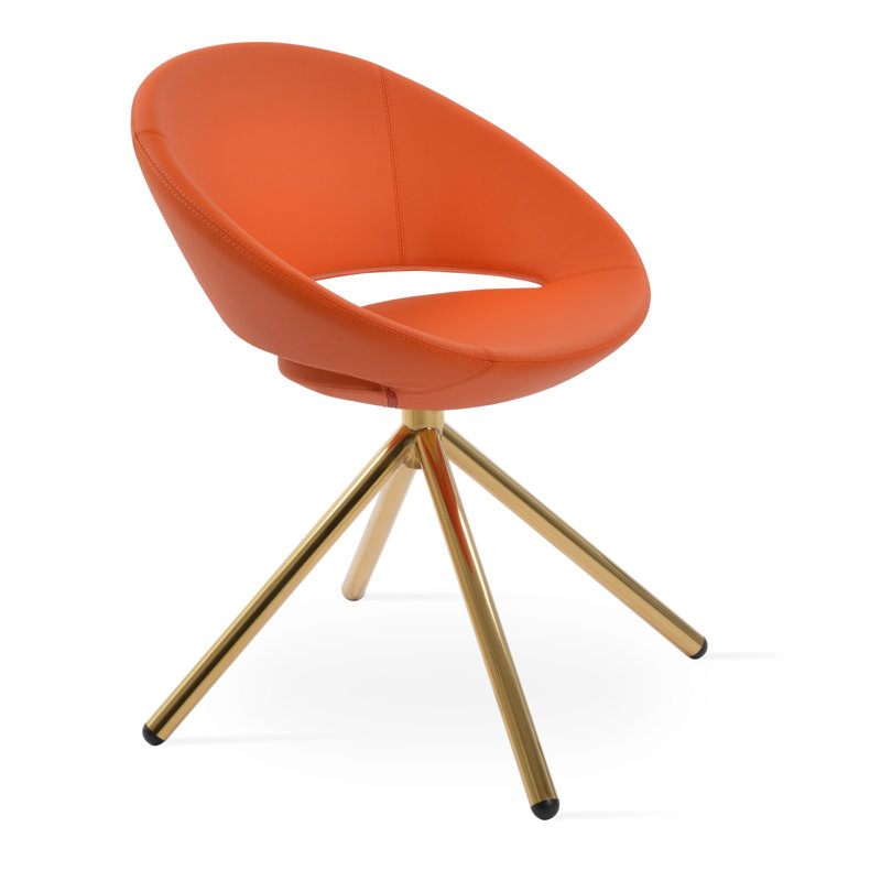 Fauteuil pivotant Crescent, Orange, Or