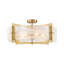 Plafonnier semi-encastré tambour en verre blanc 6 lumières Akosita-253537084
