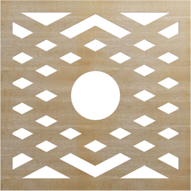 Chevron Ceiling Medallion, Hickory, 34" H x 34" W x 0.25" D