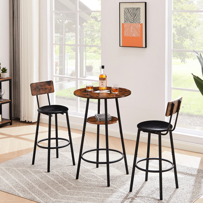 Tabouret de bar brun rustique - 36,22 po de hauteur, panneau de particules épais de 0,6 po