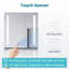 63mm W 65mm H Medicine Cabinet Mirror 3 Adjustable