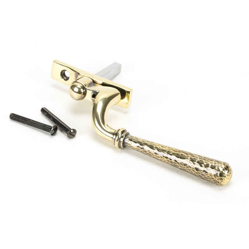 Hammered Newbury Espag Door Accessory, Aged brass