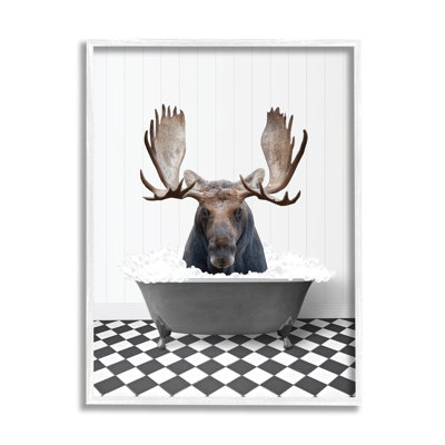 «Trinx Moose In Vintage Bath», art giclée par lettré et doublé
