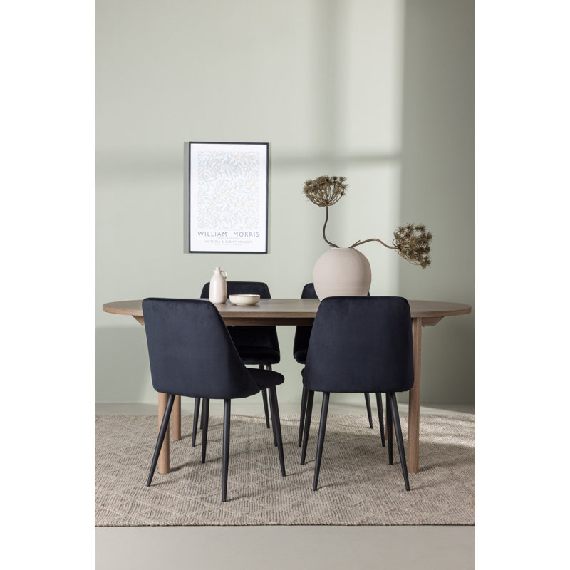 Pimentel 4 - Person Dining Set, Black, Black