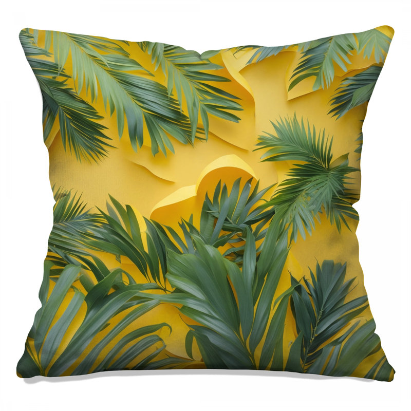 Coussins verts Green Palm Leaves, 16 po x 16 po
