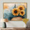 Duice, aquarelle, tournesols, jardin, forêt, diapositive - tournesols, art mural