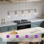 Luminaire suspendu pour îlot de cuisine à 5 lumières à intensité variable avec abat-jour en verre transparent et hauteur réglable-2120227516-2120227488