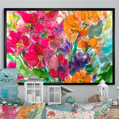 «Bright Vibrant Blossoming Spring Flowers», reproduction sur toile flottante