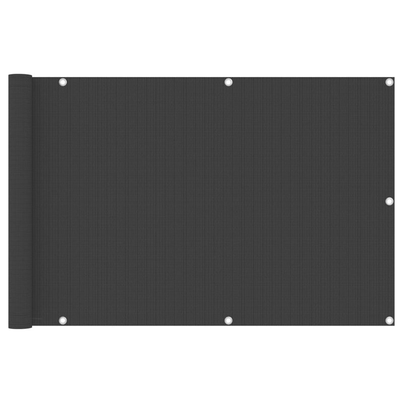 Haffey Balcony Screen Privacy Fence Panel, Anthracite, 35cm H x 118cm W x 1.18cm D