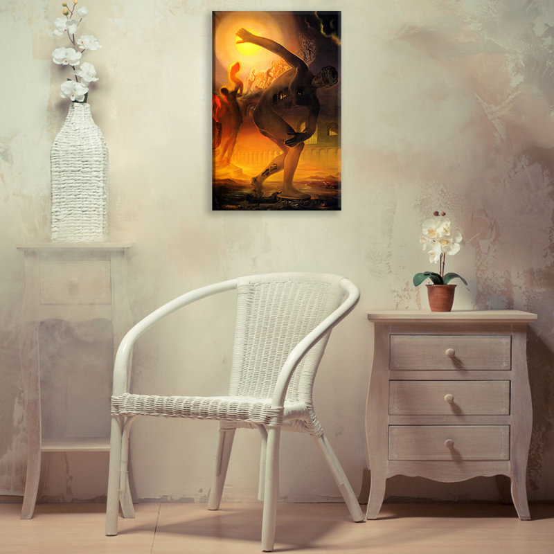 Toile tendue avec toile Cosmic Athlete par Salvador Dali, H 24 po x l 17 po