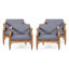 Chaise de patio d'extérieur avec coussins Leist-192065658