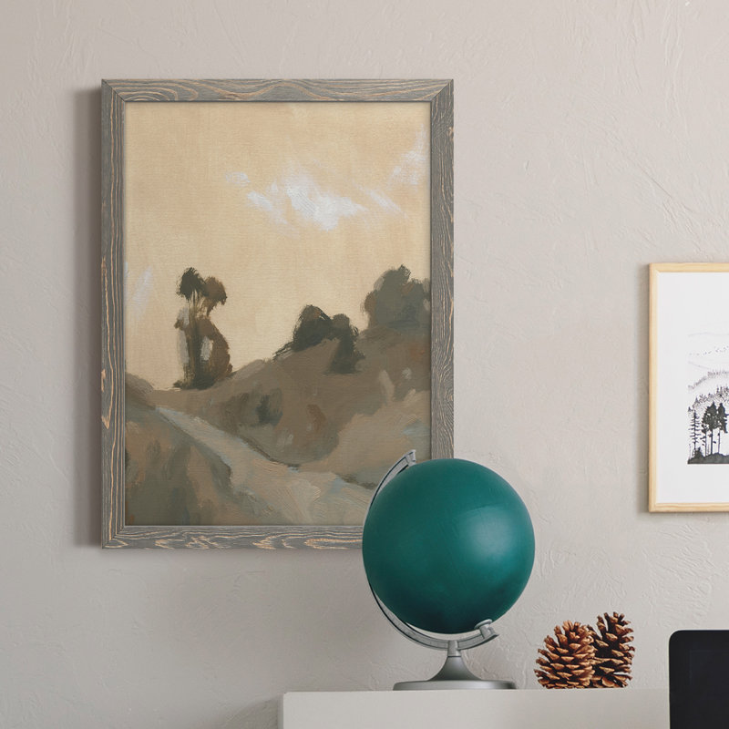 Hillside Walking Path VI - Peinture sur toile encadrée, Gris, H 38 po x l 28 po x P 1 po