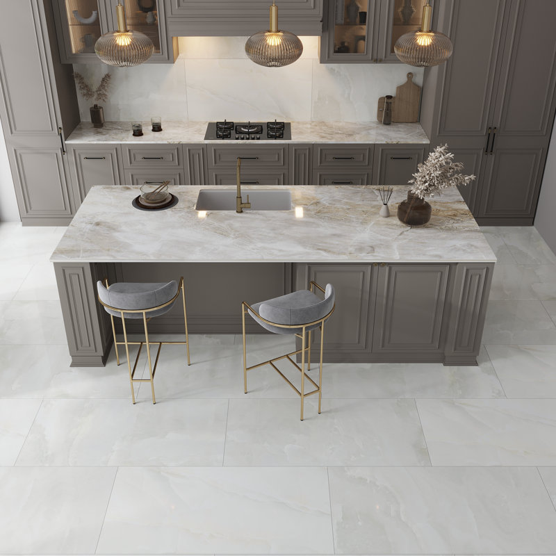 Splendor 24'' W x 48'' L Porcelain Singular Tile, White