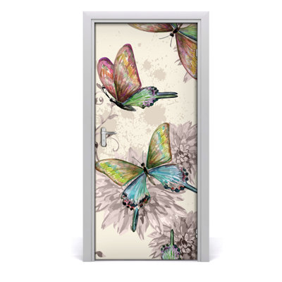 Colorful Butterflies Door Decal