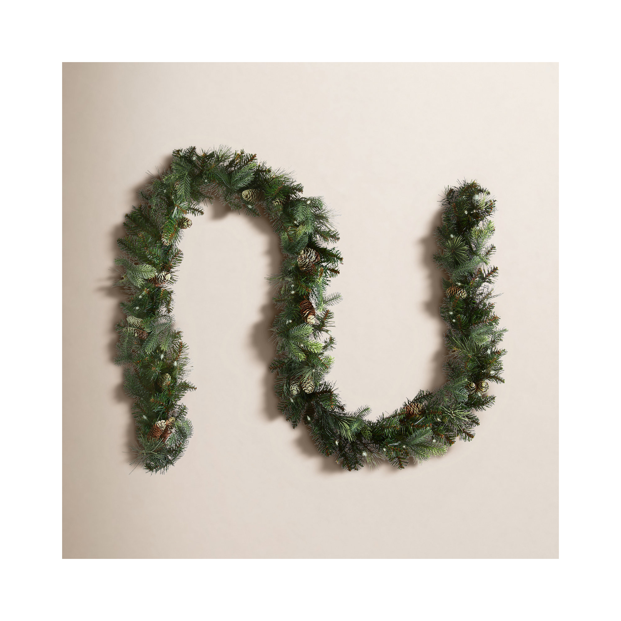 9' Pre-Lit Garland with 100 Warm Clear/White Lights