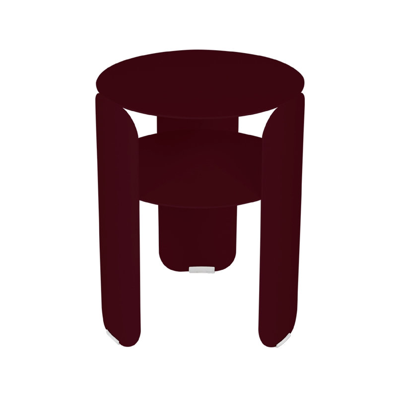 BeBop Outdoor Round Side Table, Black Cherry