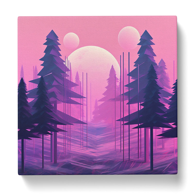 Forest Vaporwave No.2 - Wrapped Canvas