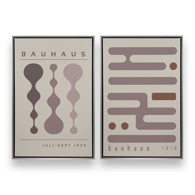 Ensemble de 2 circuits rétro taupe chaud, Cadre flottant en chrome poli, H 19 po x l 26 po