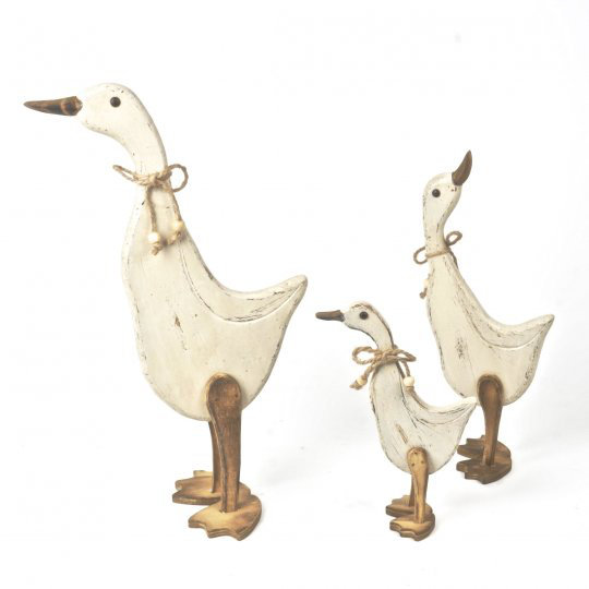 Ensemble de figurine 3 pièces en bois canard et canardeaux Lunenburg