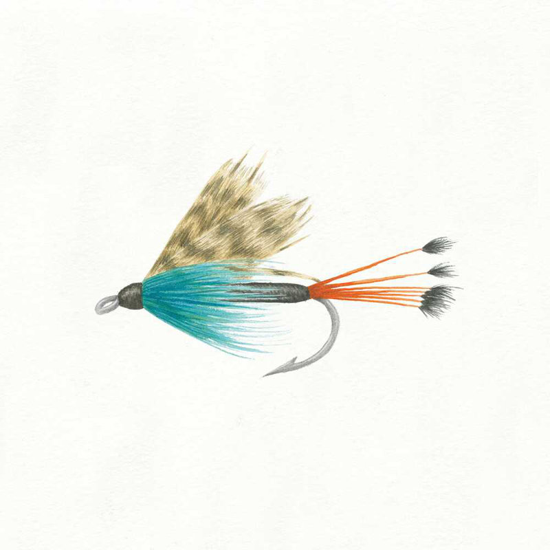 " Gone Fishin V " by Wild Apple Portfolio Painting Print, 20" H x 20" W