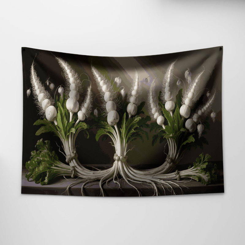 Tapisserie murale légumes salsifis, 68 po x 80 po