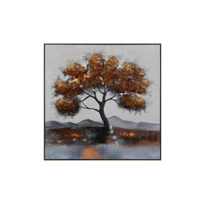 Hand -painted Golden October acrylic painting