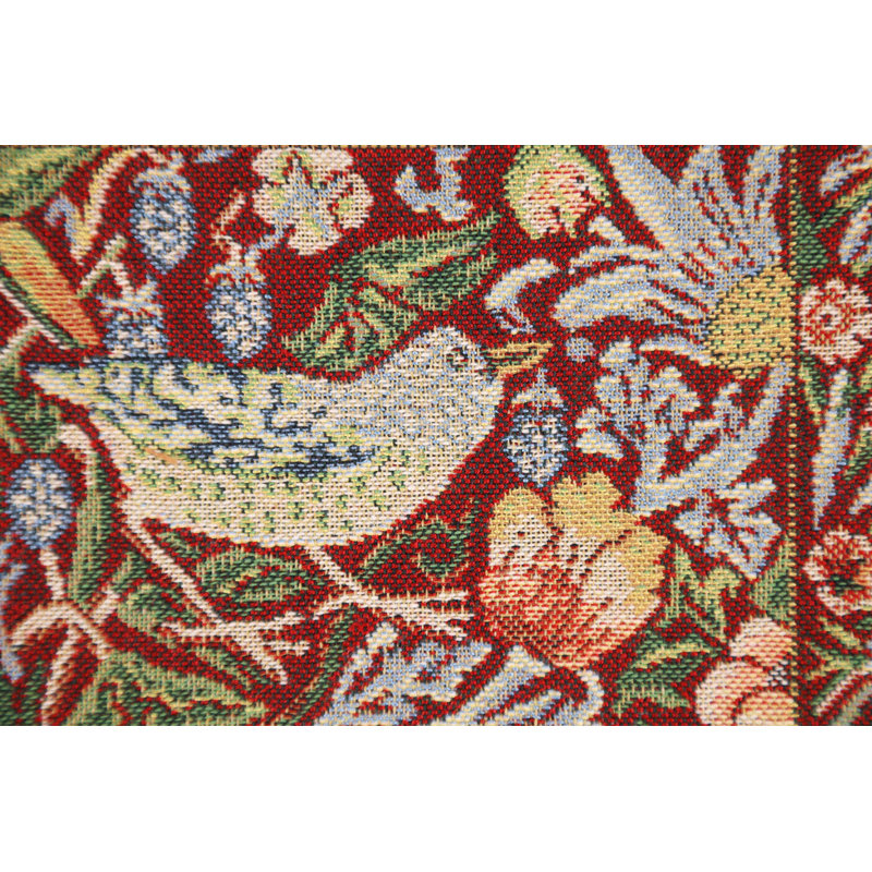 Strawberry Red Belgian Jacquard Square Cushion Cover