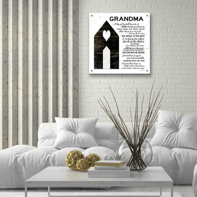 «My Grandma is the Best» par Cindy Jacobs, art mural en verre acrylique, H 24 po x l 24 po x P 0,2 po