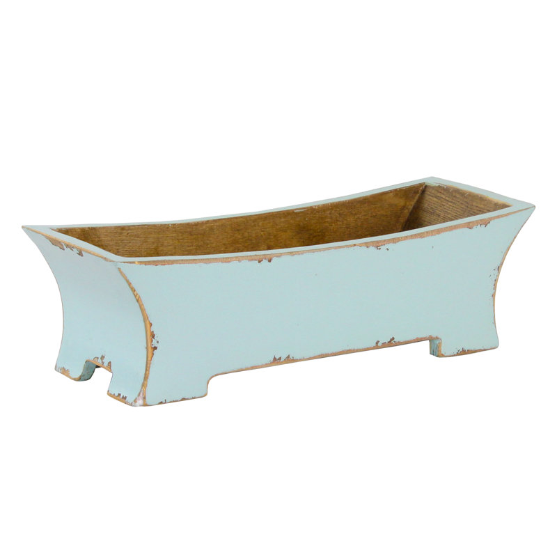 Boîte de planteur de bois rectangulaire, Aqua